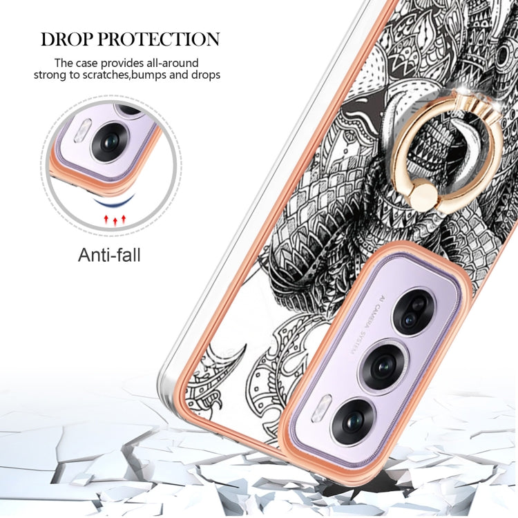 For OPPO Reno12 Pro Global Electroplating Dual-side IMD Phone Case with Ring Holder