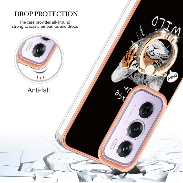 For OPPO Reno12 Pro Global Electroplating Dual-side IMD Phone Case with Ring Holder