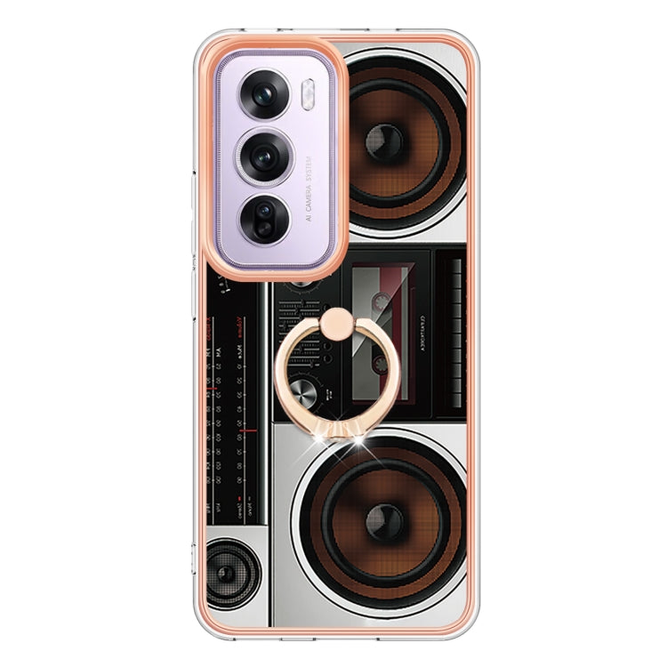 For OPPO Reno12 Pro Global Electroplating Dual-side IMD Phone Case with Ring Holder