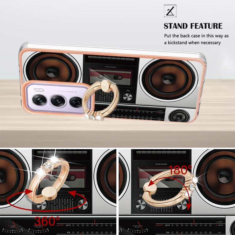 For OPPO Reno12 Pro Global Electroplating Dual-side IMD Phone Case with Ring Holder