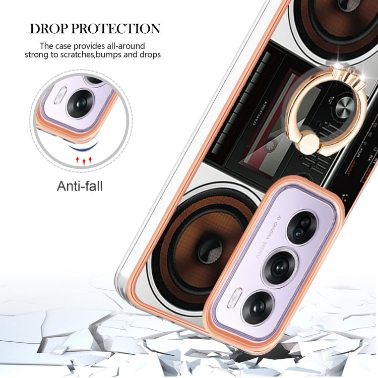 For OPPO Reno12 Pro Global Electroplating Dual-side IMD Phone Case with Ring Holder