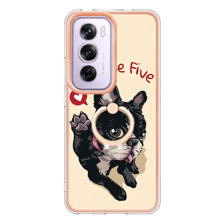 For OPPO Reno12 Pro Global Electroplating Dual-side IMD Phone Case with Ring Holder