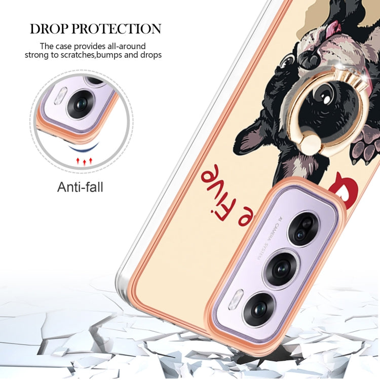 For OPPO Reno12 Pro Global Electroplating Dual-side IMD Phone Case with Ring Holder