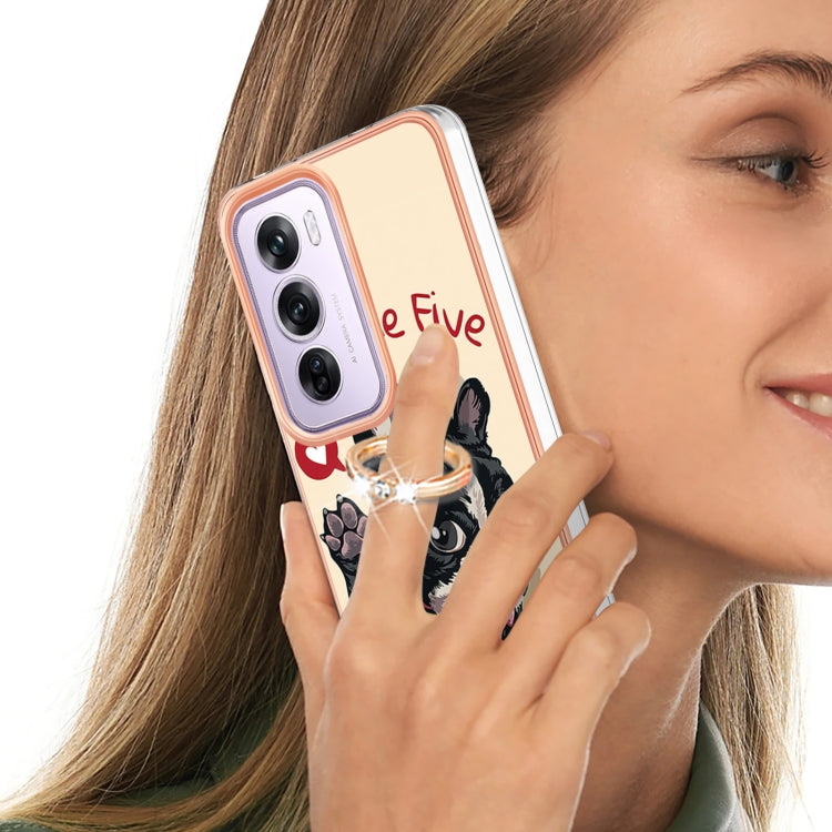 For OPPO Reno12 Pro Global Electroplating Dual-side IMD Phone Case with Ring Holder