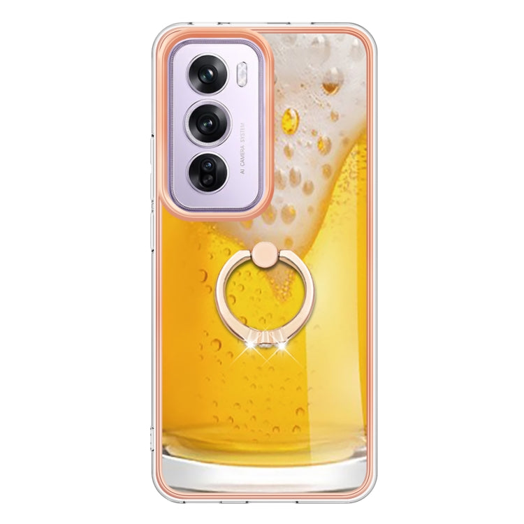 For OPPO Reno12 Pro Global Electroplating Dual-side IMD Phone Case with Ring Holder