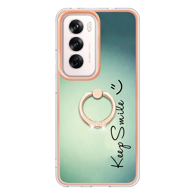For OPPO Reno12 Global Electroplating Dual-side IMD Phone Case with Ring Holder