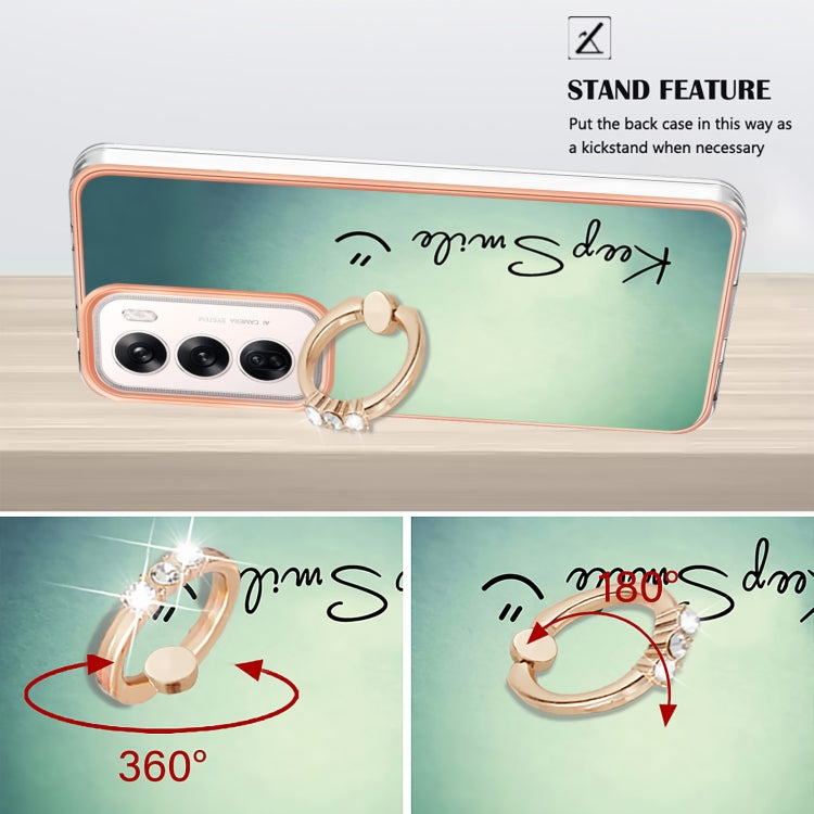 For OPPO Reno12 Global Electroplating Dual-side IMD Phone Case with Ring Holder