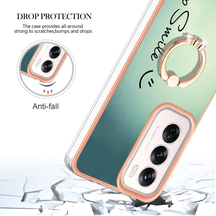 For OPPO Reno12 Global Electroplating Dual-side IMD Phone Case with Ring Holder