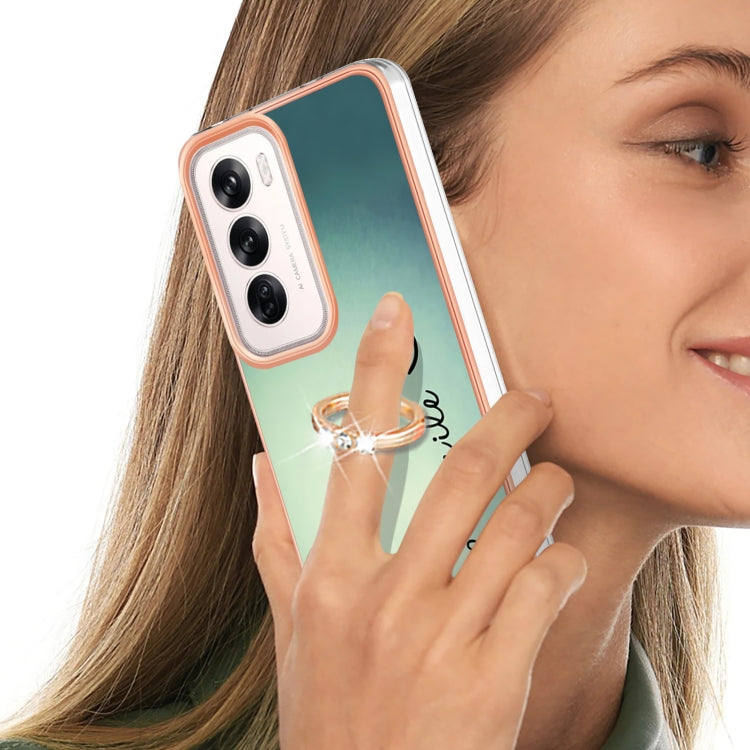 For OPPO Reno12 Global Electroplating Dual-side IMD Phone Case with Ring Holder