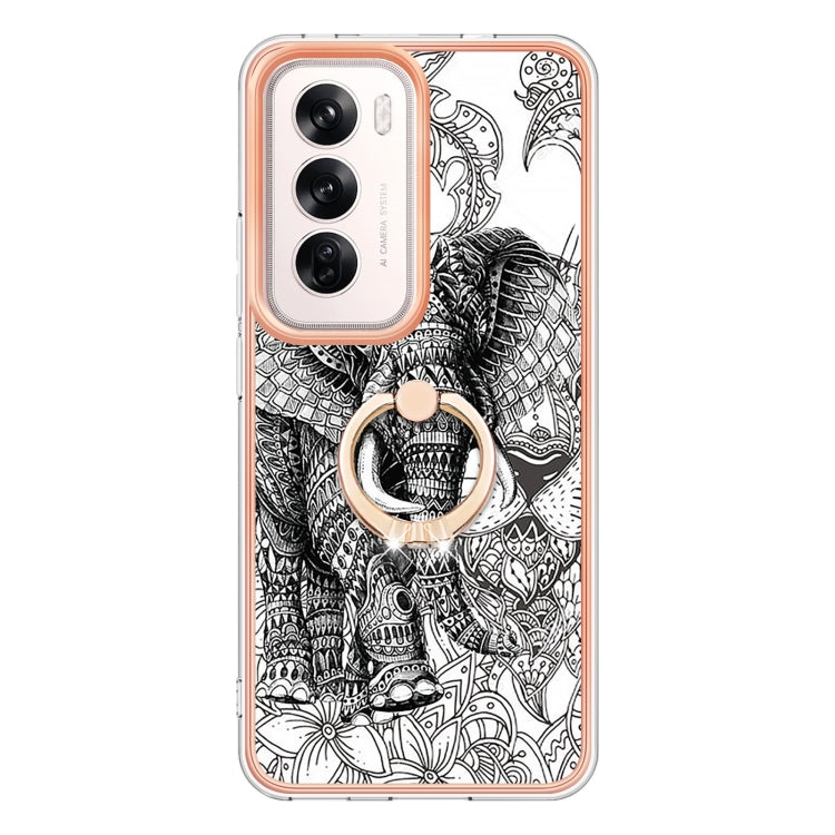 For OPPO Reno12 Global Electroplating Dual-side IMD Phone Case with Ring Holder