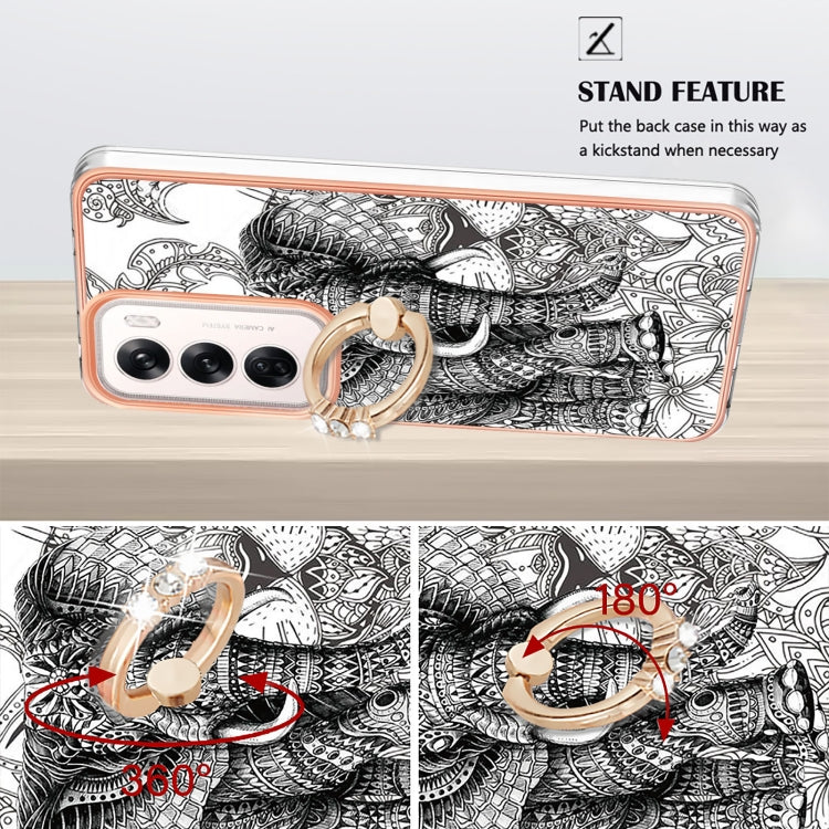 For OPPO Reno12 Global Electroplating Dual-side IMD Phone Case with Ring Holder