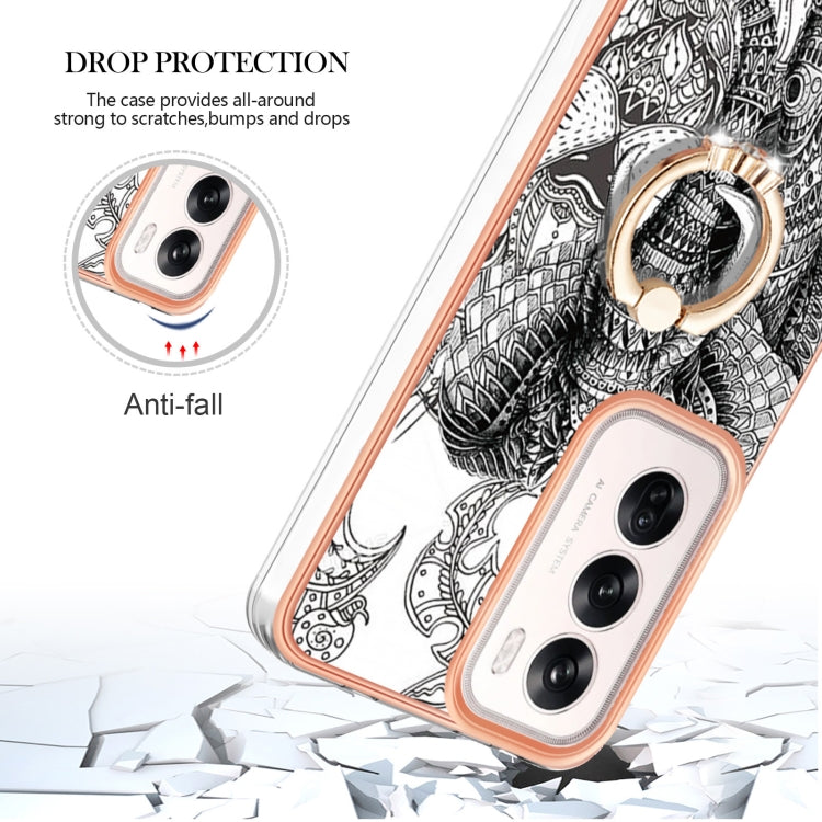 For OPPO Reno12 Global Electroplating Dual-side IMD Phone Case with Ring Holder