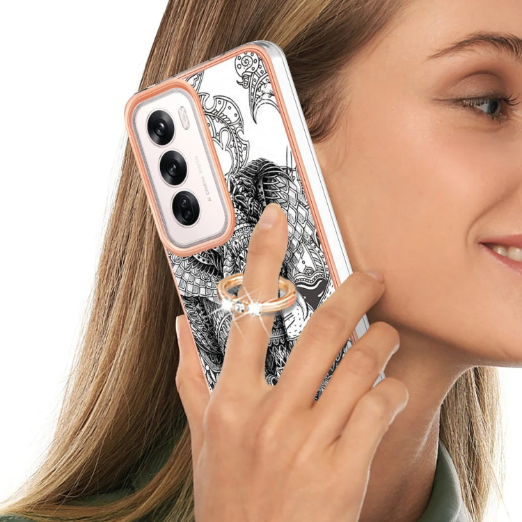 For OPPO Reno12 Global Electroplating Dual-side IMD Phone Case with Ring Holder