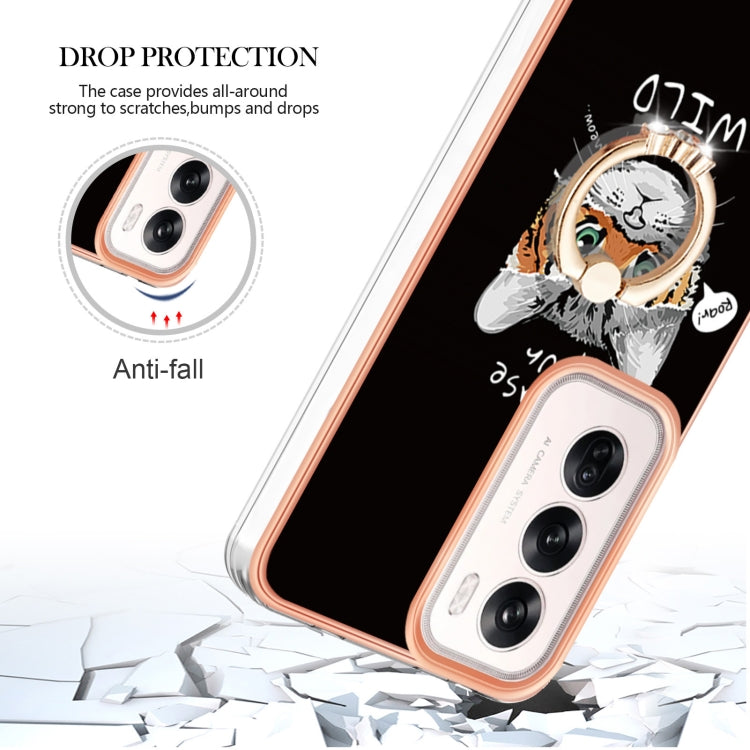 For OPPO Reno12 Global Electroplating Dual-side IMD Phone Case with Ring Holder