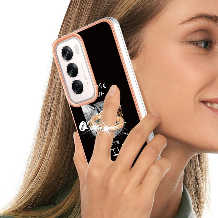 For OPPO Reno12 Global Electroplating Dual-side IMD Phone Case with Ring Holder