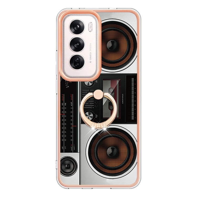 For OPPO Reno12 Global Electroplating Dual-side IMD Phone Case with Ring Holder