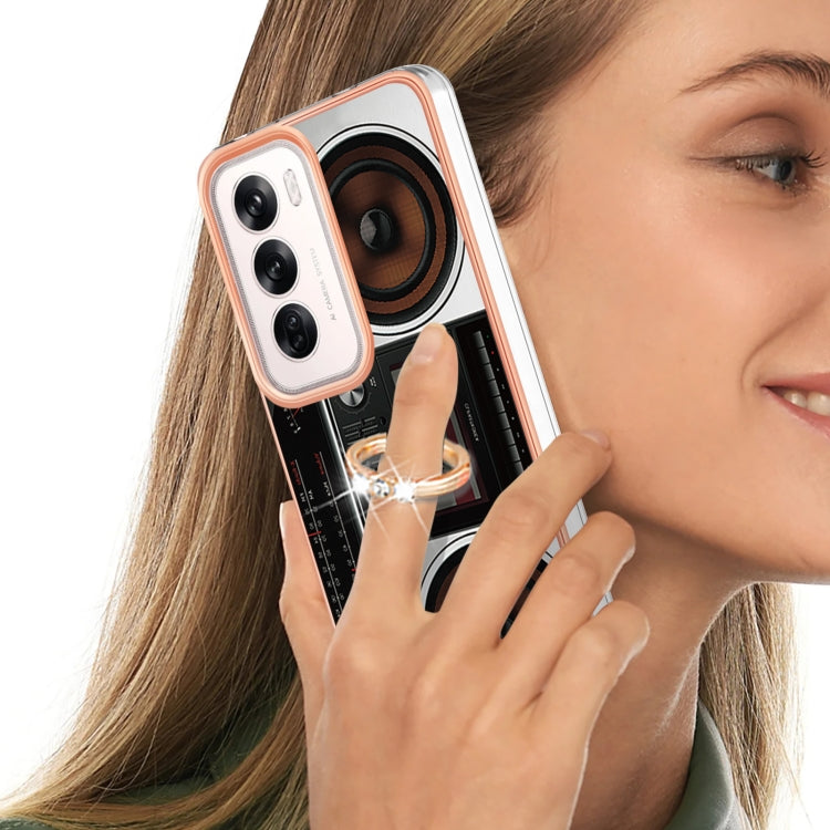 For OPPO Reno12 Global Electroplating Dual-side IMD Phone Case with Ring Holder