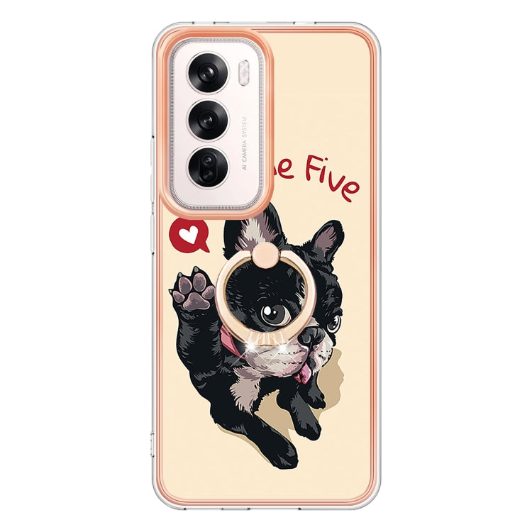 For OPPO Reno12 Global Electroplating Dual-side IMD Phone Case with Ring Holder
