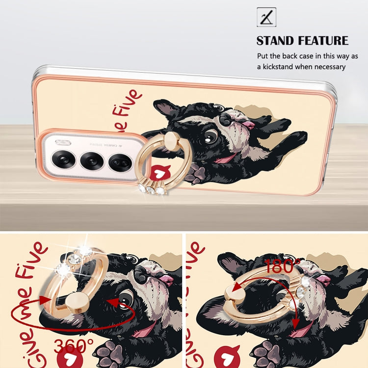For OPPO Reno12 Global Electroplating Dual-side IMD Phone Case with Ring Holder