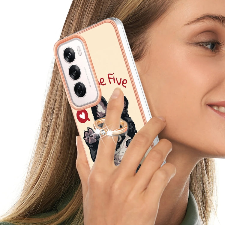 For OPPO Reno12 Global Electroplating Dual-side IMD Phone Case with Ring Holder