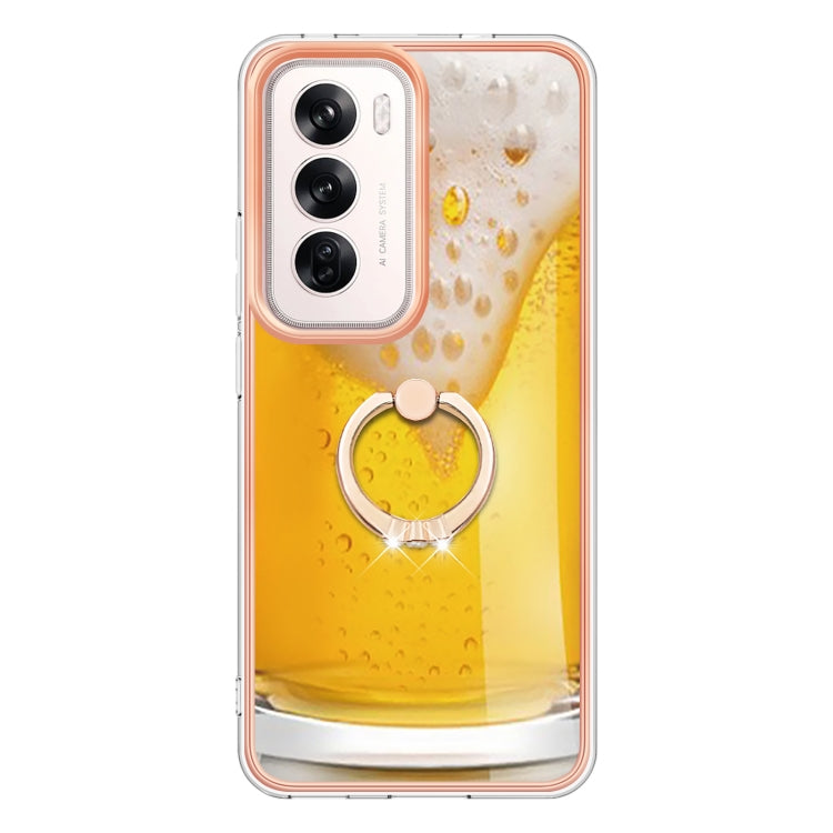 For OPPO Reno12 Global Electroplating Dual-side IMD Phone Case with Ring Holder