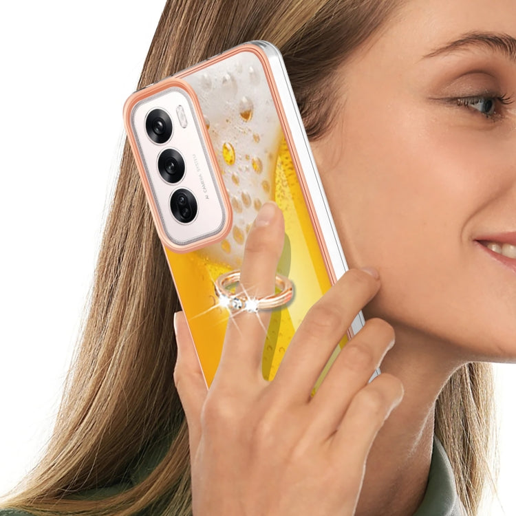 For OPPO Reno12 Global Electroplating Dual-side IMD Phone Case with Ring Holder