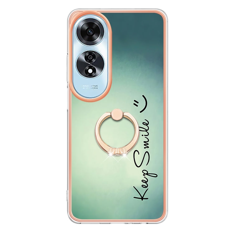 For OPPO A60 Electroplating Dual-side IMD Phone Case with Ring Holder