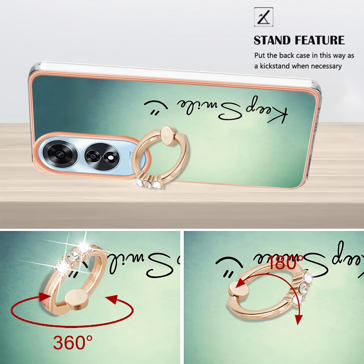 For OPPO A60 Electroplating Dual-side IMD Phone Case with Ring Holder
