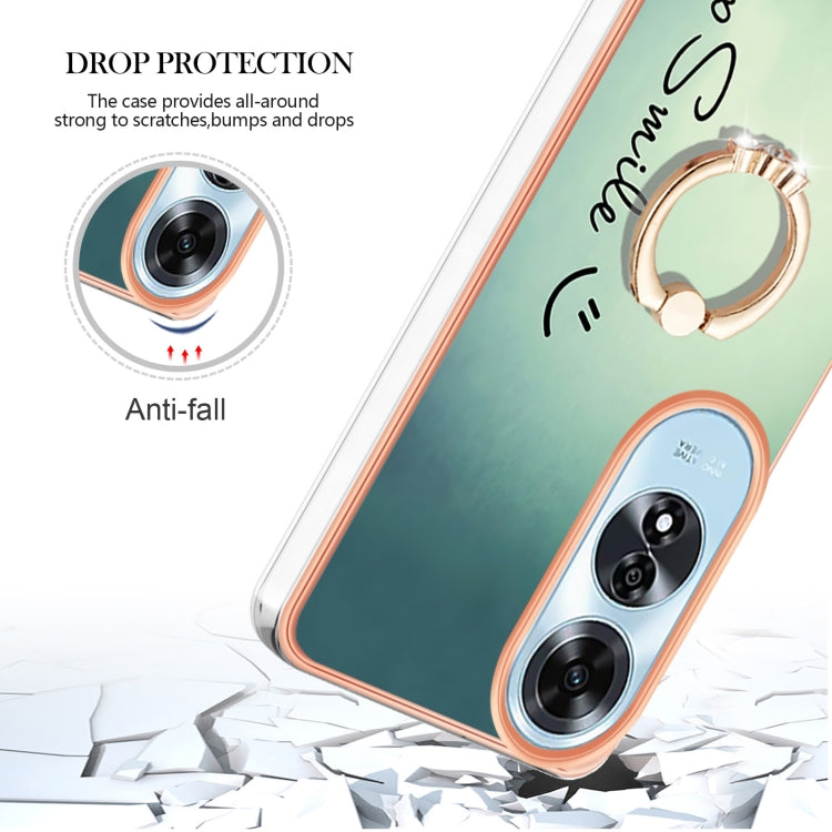 For OPPO A60 Electroplating Dual-side IMD Phone Case with Ring Holder