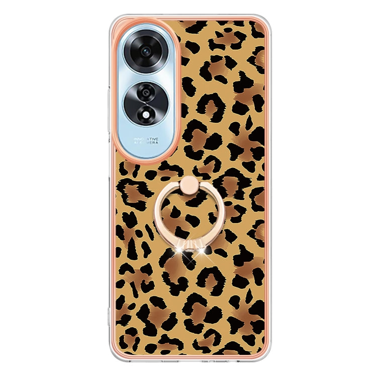 For OPPO A60 Electroplating Dual-side IMD Phone Case with Ring Holder