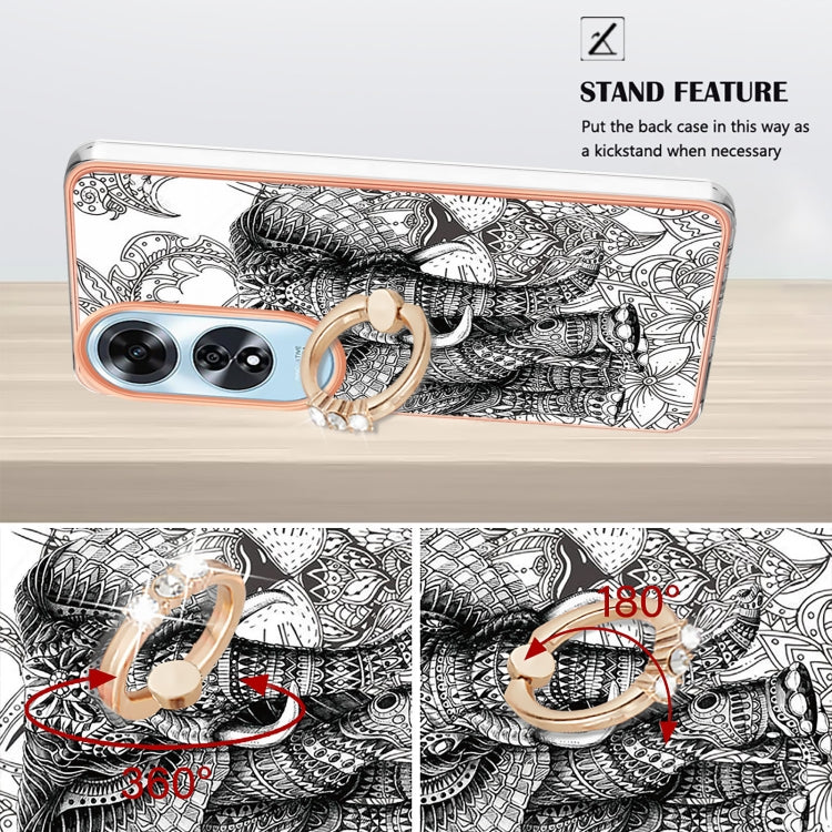 For OPPO A60 Electroplating Dual-side IMD Phone Case with Ring Holder