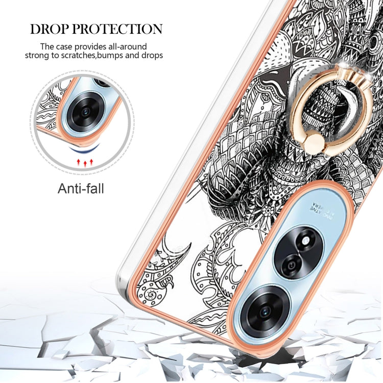 For OPPO A60 Electroplating Dual-side IMD Phone Case with Ring Holder