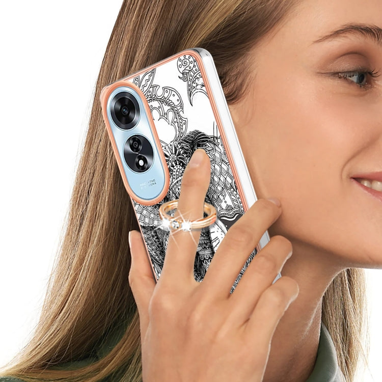 For OPPO A60 Electroplating Dual-side IMD Phone Case with Ring Holder