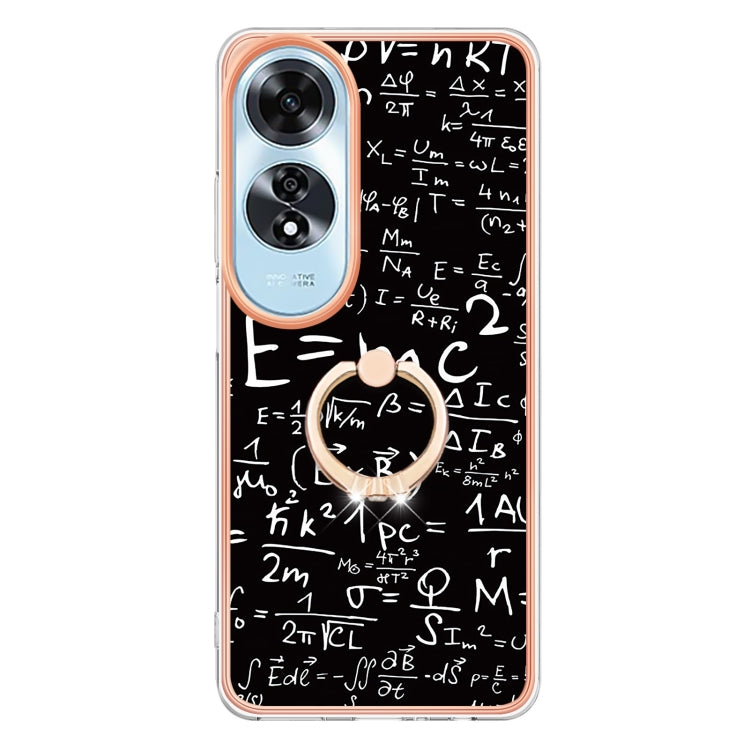For OPPO A60 Electroplating Dual-side IMD Phone Case with Ring Holder