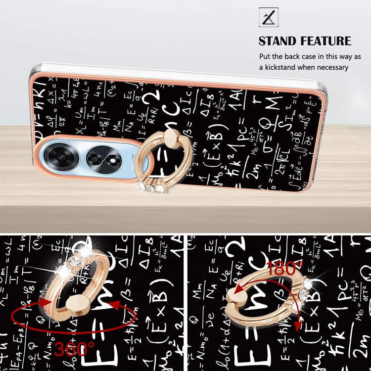 For OPPO A60 Electroplating Dual-side IMD Phone Case with Ring Holder