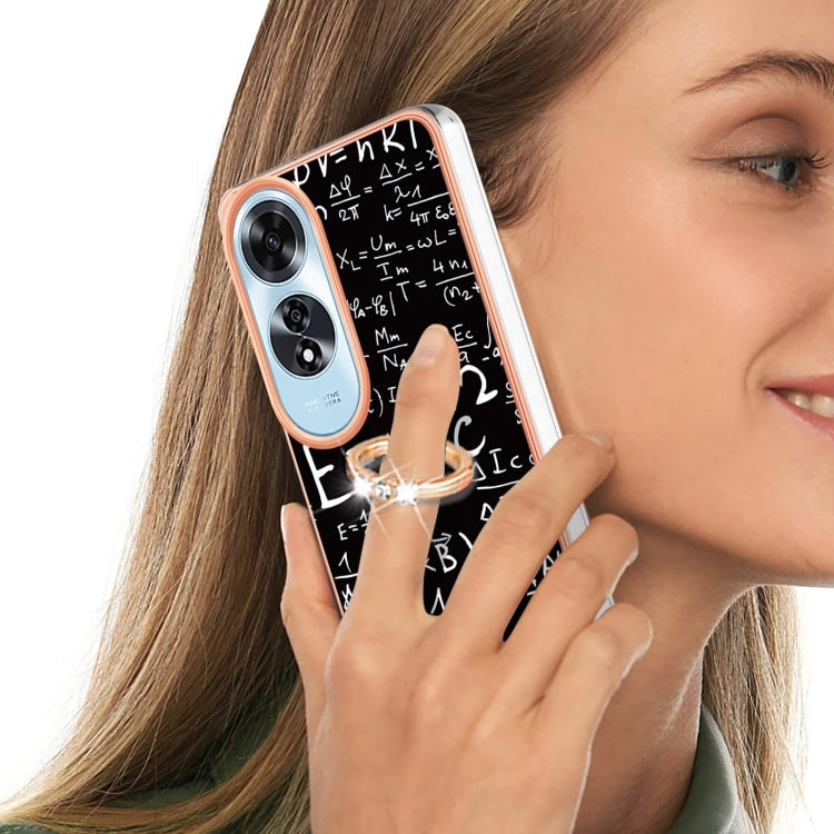 For OPPO A60 Electroplating Dual-side IMD Phone Case with Ring Holder