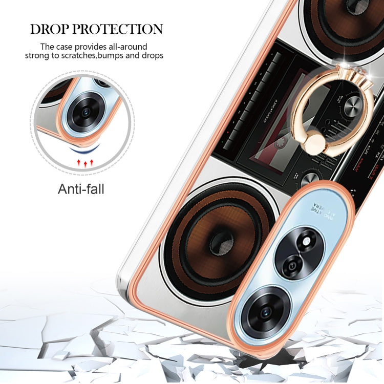 For OPPO A60 Electroplating Dual-side IMD Phone Case with Ring Holder
