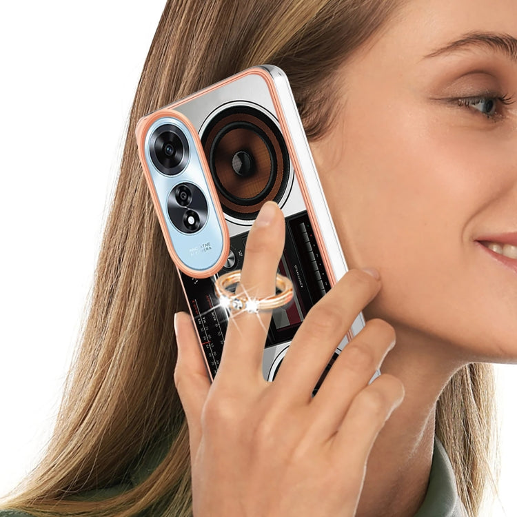 For OPPO A60 Electroplating Dual-side IMD Phone Case with Ring Holder