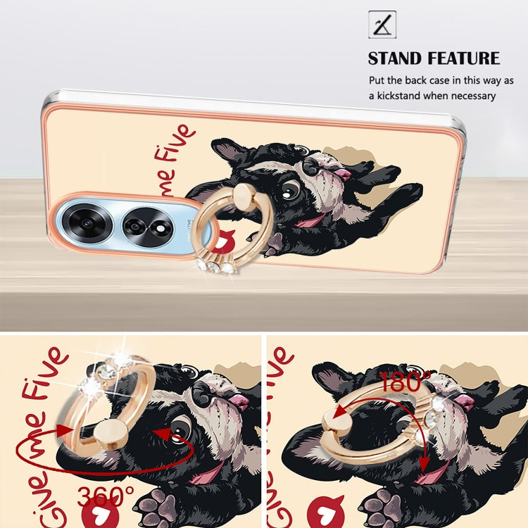 For OPPO A60 Electroplating Dual-side IMD Phone Case with Ring Holder