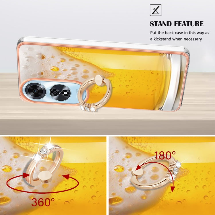 For OPPO A60 Electroplating Dual-side IMD Phone Case with Ring Holder