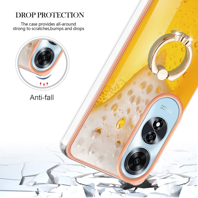 For OPPO A60 Electroplating Dual-side IMD Phone Case with Ring Holder