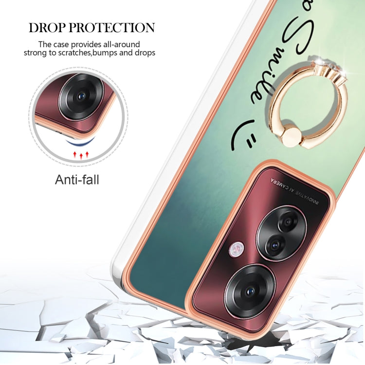 For OPPO Reno11 F 5G Global Electroplating Dual-side IMD Phone Case with Ring Holder