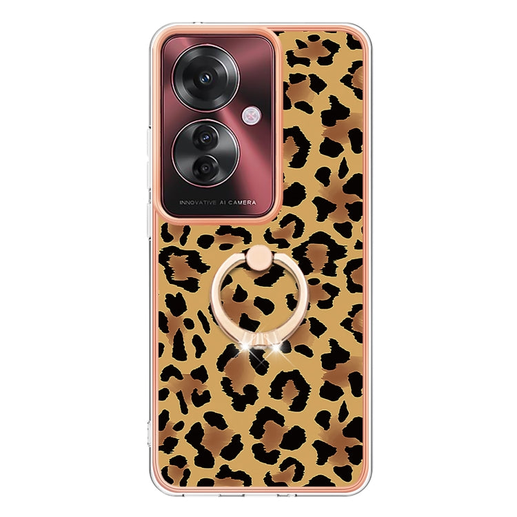 For OPPO Reno11 F 5G Global Electroplating Dual-side IMD Phone Case with Ring Holder