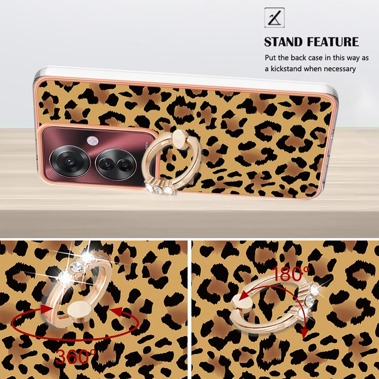 For OPPO Reno11 F 5G Global Electroplating Dual-side IMD Phone Case with Ring Holder