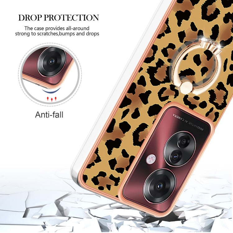For OPPO Reno11 F 5G Global Electroplating Dual-side IMD Phone Case with Ring Holder