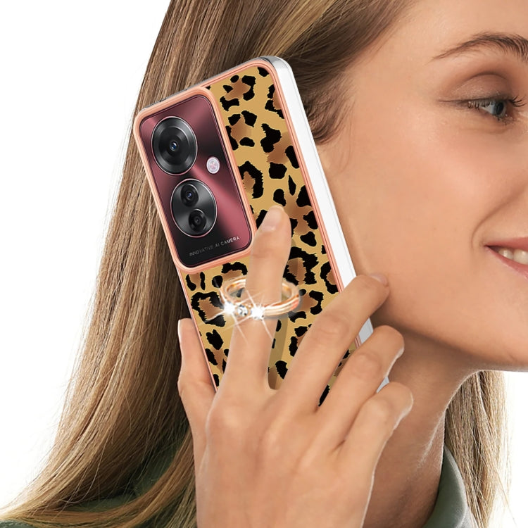 For OPPO Reno11 F 5G Global Electroplating Dual-side IMD Phone Case with Ring Holder
