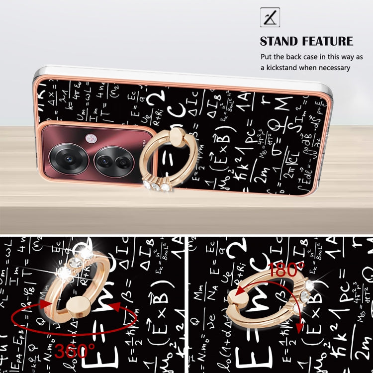 For OPPO Reno11 F 5G Global Electroplating Dual-side IMD Phone Case with Ring Holder