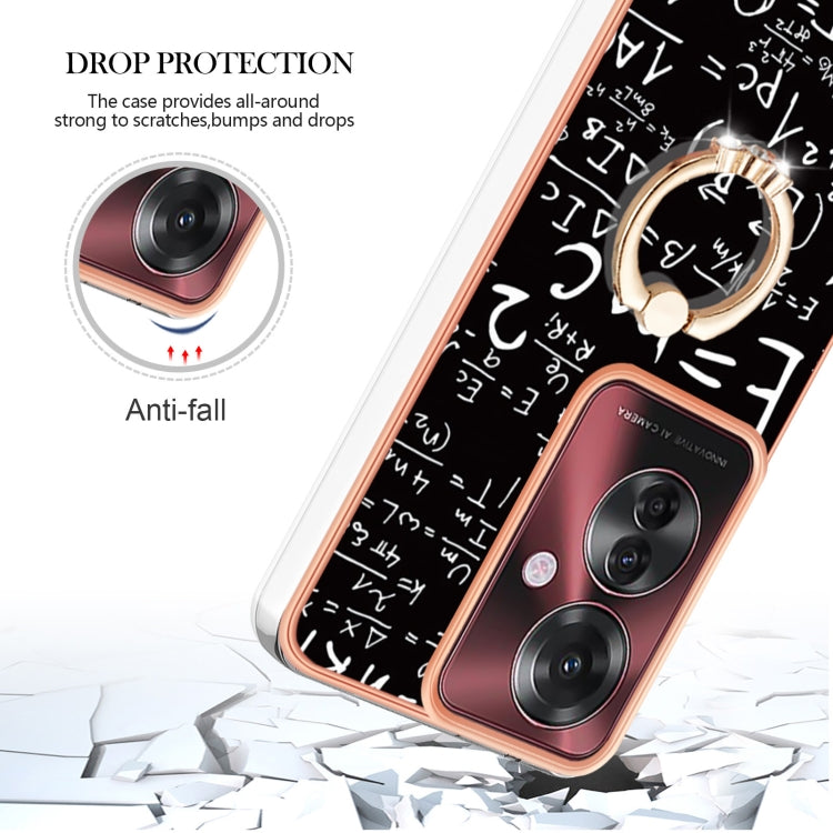 For OPPO Reno11 F 5G Global Electroplating Dual-side IMD Phone Case with Ring Holder