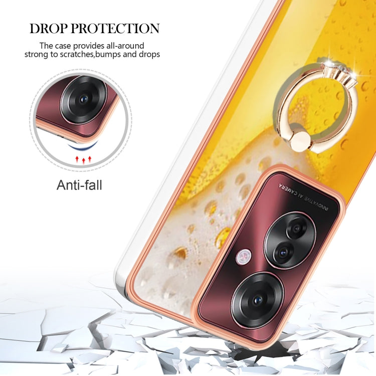 For OPPO Reno11 F 5G Global Electroplating Dual-side IMD Phone Case with Ring Holder
