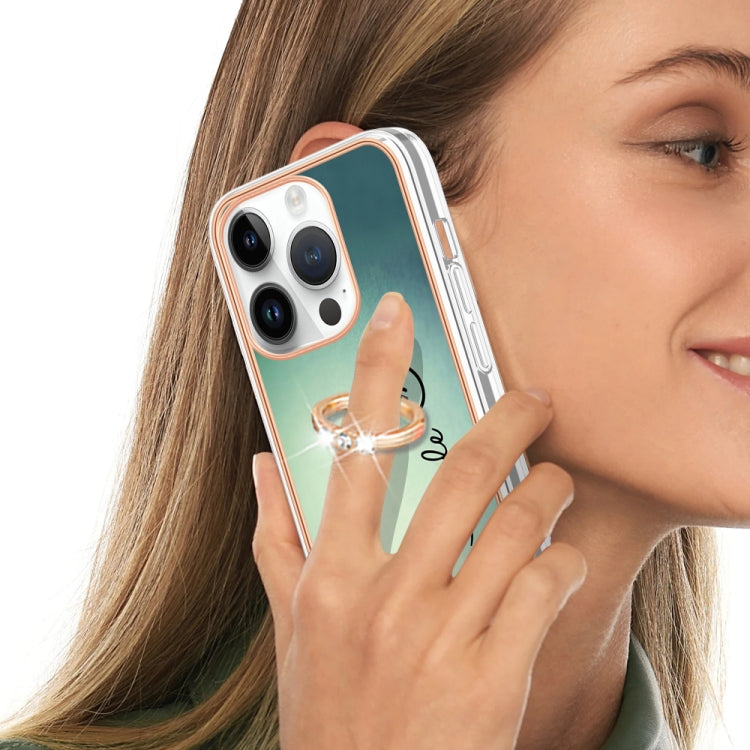 For iPhone 16 Pro Max Electroplating Dual-side IMD Phone Case with Ring Holder